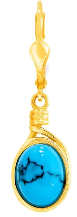 New Edle Unikate: Ohrringe mit Türkis, beh., und mit Matrix Damen Ohrschmuck