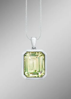 Online Effektvoller Anhänger mit echt grünem Amethyst Damen Anhänger