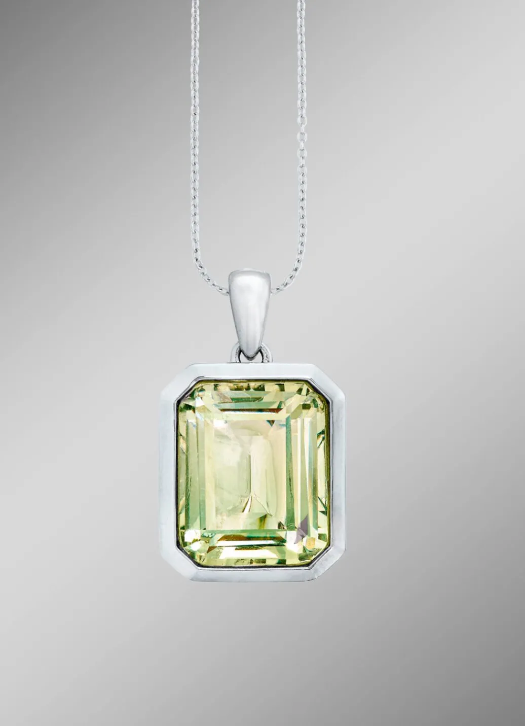 Online Effektvoller Anhänger mit echt grünem Amethyst Damen Anhänger