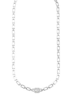 New Elegante Halskette mit synth. Zirkonia Damen Halsketten