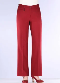 Damen Mona Lange Hosen<Elegante Hose mit apartem Zieranhänger