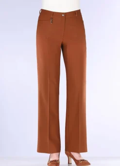 Damen Mona Lange Hosen<Elegante Hose mit apartem Zieranhänger
