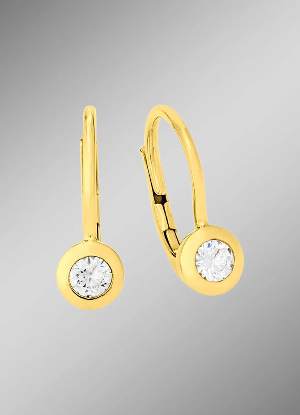 Clearance Elegante Ohrringe in Gelbgold mit Brillant Damen Ohrschmuck