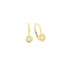 Clearance Elegante Ohrringe in Gelbgold mit Brillant Damen Ohrschmuck