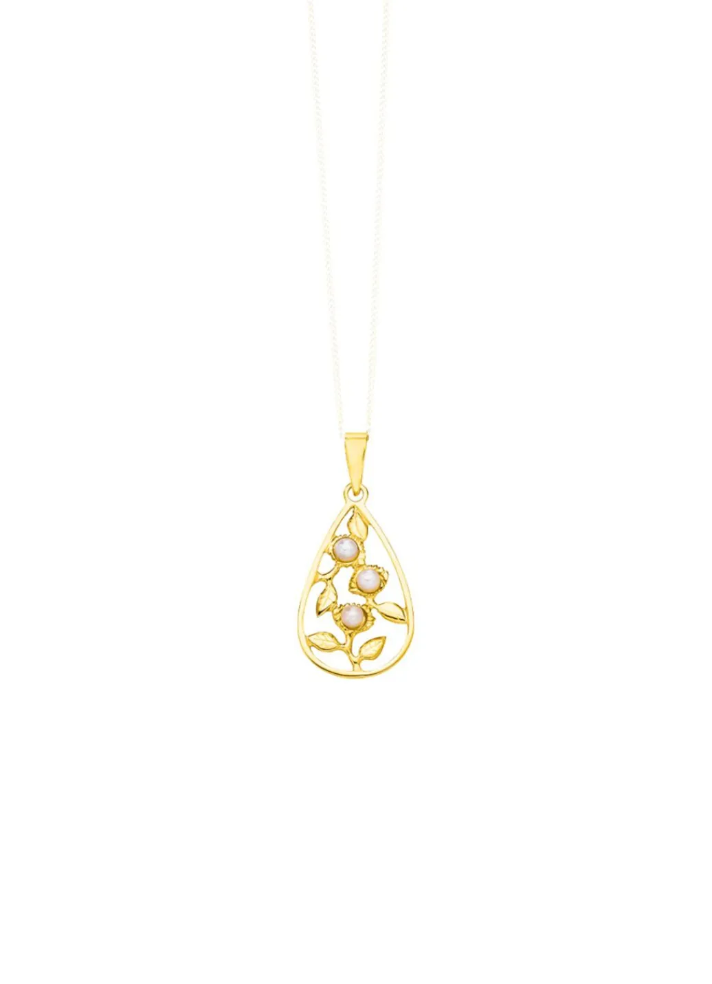 Eleganter Anhänger im Blumendesign mit Süßwasser-Zuchtperlen Damen Anhänger