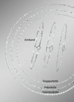Elegantes 6-teiliges Schmuck-Set aus Silber Damen Halsketten|Armbänder