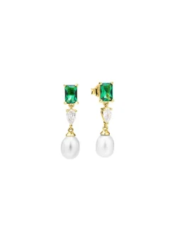 Online Eleganz in Bewegung – Ohrstecker mit Perlen und Kristallglanz Damen Ohrschmuck