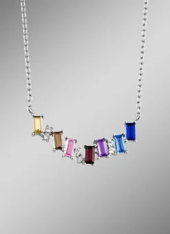 Sale Eleganz in Silber: Halskette mit synth. Zirkonia Damen Halsketten