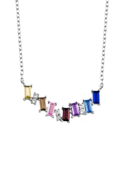 Sale Eleganz in Silber: Halskette mit synth. Zirkonia Damen Halsketten