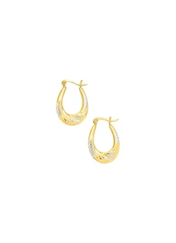 Best Eleganz und Glanz: Creolen in Bicolor Damen Ohrschmuck