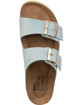 ELENA EDEN, bequeme Damen-Pantoletten, Weite H, mit Klettspange Damen Pantoletten