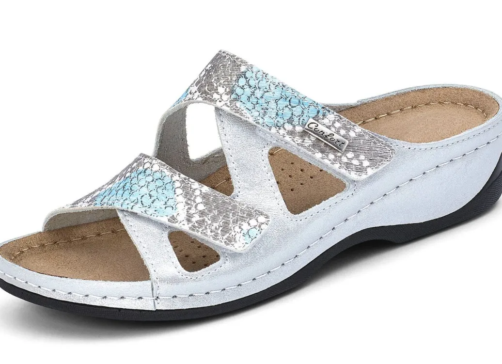 Outlet ELENA EDEN, bequeme Damen-Pantoletten, Weite G, mit Klettverschluss Damen Pantoletten