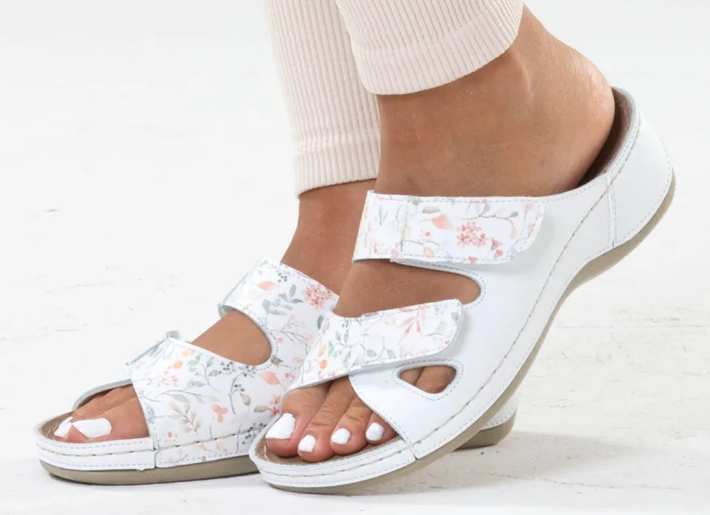 Sale ELENA EDEN, klassische Damen-Pantoletten, Weite G, mit Klettverschluss Damen Pantoletten