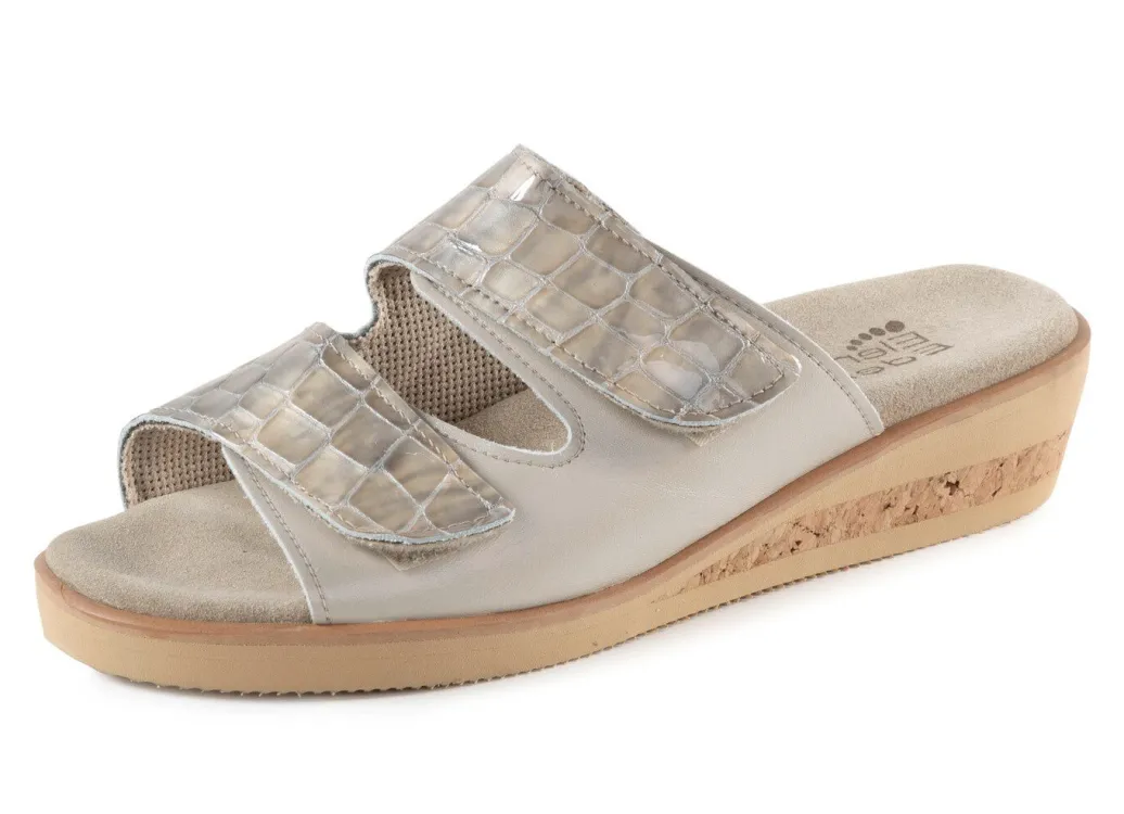 Best ELENA EDEN Pantolette aus krokogeprägtem Lack- und Nappaleder Damen Pantoletten
