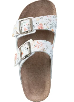Hot ELENA EDEN Pantolette aus teilweise floral bedrucktem Synthetik Damen Pantoletten