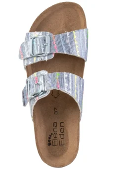Sale ELENA EDEN Pantolette aus interessant dessiniertem Synthetik Damen Pantoletten
