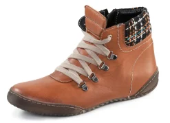 ELENA EDEN Schnür-Bootie mit gepolstertem Textil-Schaftrand Damen Stiefel & Stiefeletten
