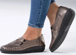 ELENA EDEN Slipper luftig durchbrochen und mit Flechtdurchzug Damen Slipper