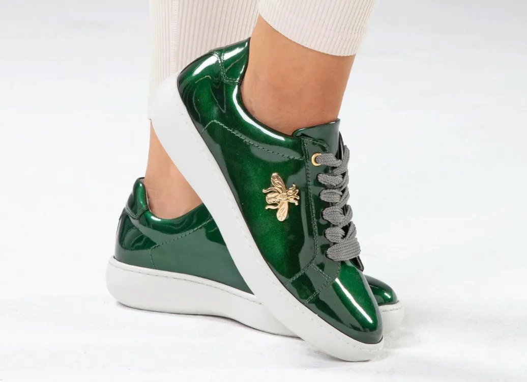 New ELENA EDEN Sneaker aus Lackleder mit edlem Metallschmuck Damen Sneaker & Sportschuhe|Schnürschuhe