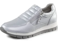 New ELENA EDEN Sneaker aus Nappaleder und silbergrau geprägtem Veloursleder Damen Sneaker & Sportschuhe