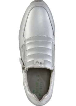 New ELENA EDEN Sneaker aus Nappaleder und silbergrau geprägtem Veloursleder Damen Sneaker & Sportschuhe