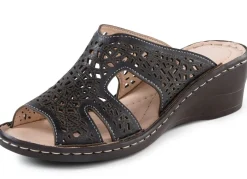 New ELENA EDEN, sommerliche Damen-Pantoletten, aus Leder Damen Pantoletten