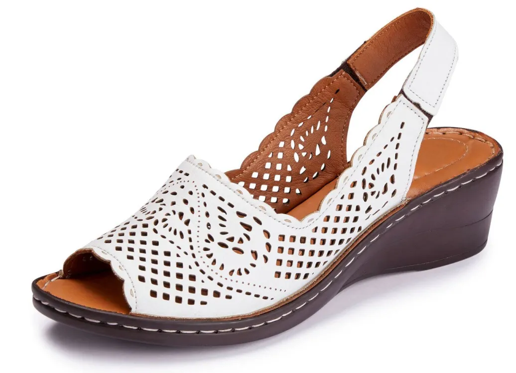ELENA EDEN, sommerliche Damen-Sandaletten, Weite G, aus Leder Damen Sandalen