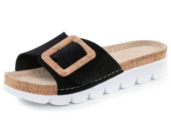 Sale ELENA EDEN, trendige Damen-Pantoletten, aus Leder Damen Pantoletten