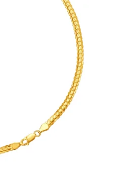 Best Enge und flache Panzerkette oder -armband aus Gold Herren Halsketten