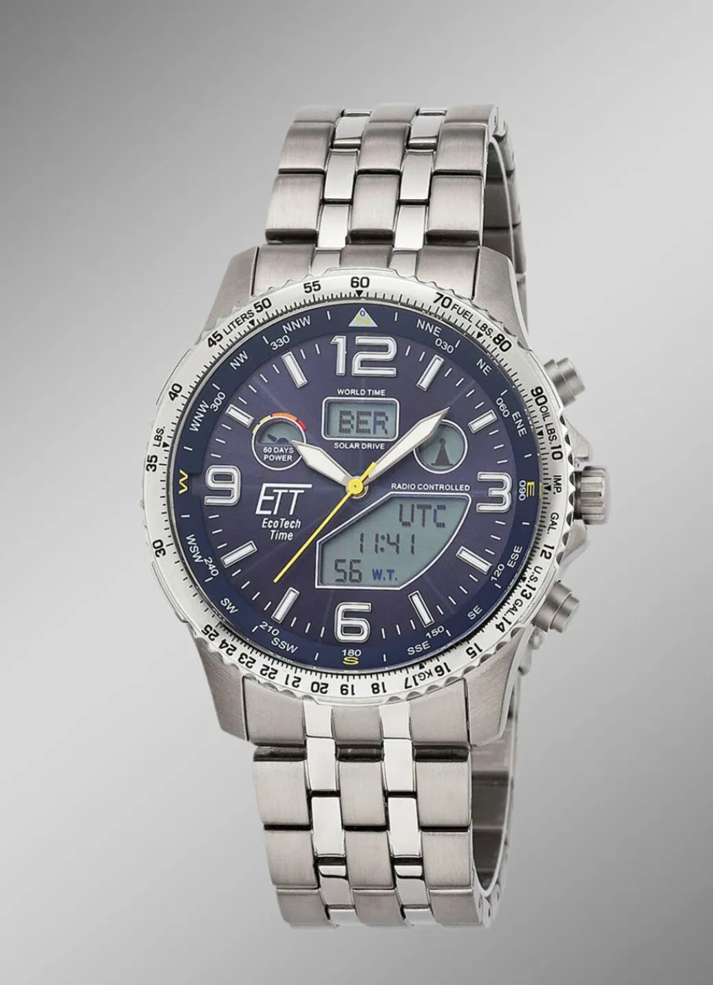 Best ETT EGS-11575-31M Professional Funk-Solar-Herrenuhr Herren Funkuhren