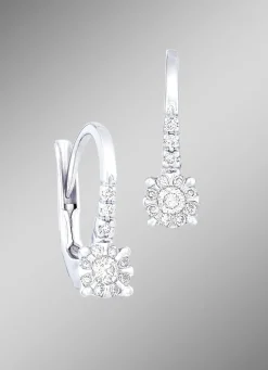 New Exquisite Ohrringe mit 24 Brillanten Damen Ohrschmuck