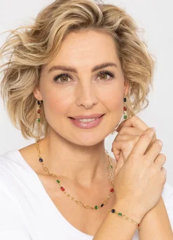 Sale Farbenfrohe Eleganz: Halskette mit Quarzen in verschiedenen Farben Damen Halsketten