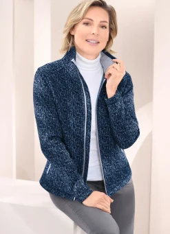 Damen Mona Übergangsjacken<Fleecejacke in Strickoptik