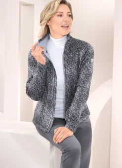 Damen Mona Übergangsjacken<Fleecejacke in Strickoptik
