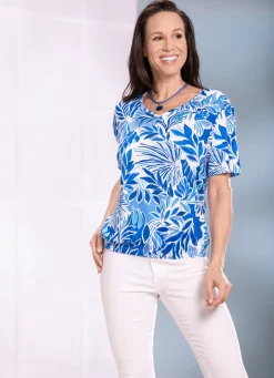 Damen Mona Tuniken<Floral dessinierte Shirt-Tunika