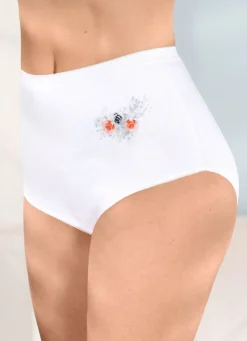 Sale Fünferpack Slips mit Blumemotiv Damen Slips