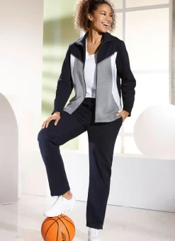 Damen Mona Freizeitanzüge<Freizeitanzug mit Metallic-Paspelierung