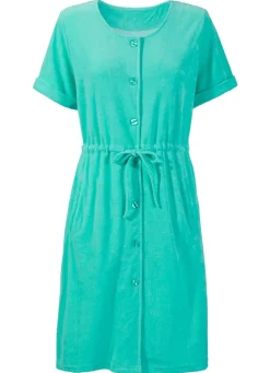 Damen Mona Strandkleider|Sommerkleider<Frottier-Kleid mit durchgehender Knopfleiste
