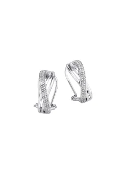Best Funkelnde Clipstecker aus Weißgold mit 114 Diamanten Damen Ohrschmuck