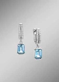 Discount Funkelnde Eleganz für Ihre Ohren: Ohrringe mit Blautopas Damen Ohrschmuck