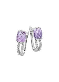 Hot Funkelnde Eleganz: Ohrstecker mit echt Amethyst- Damen Ohrschmuck