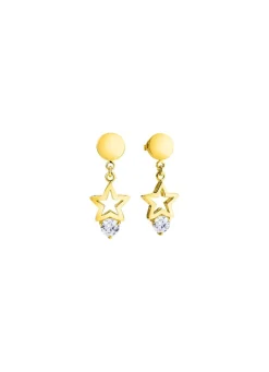 Hot Funkelnde Ohrstecker Sterne mit synth. Zirkonia Damen Ohrschmuck