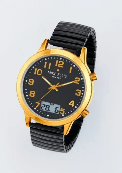 Best Funk-Herrenuhr mit Diamant von Mike Ellis New York Herren Funkuhren