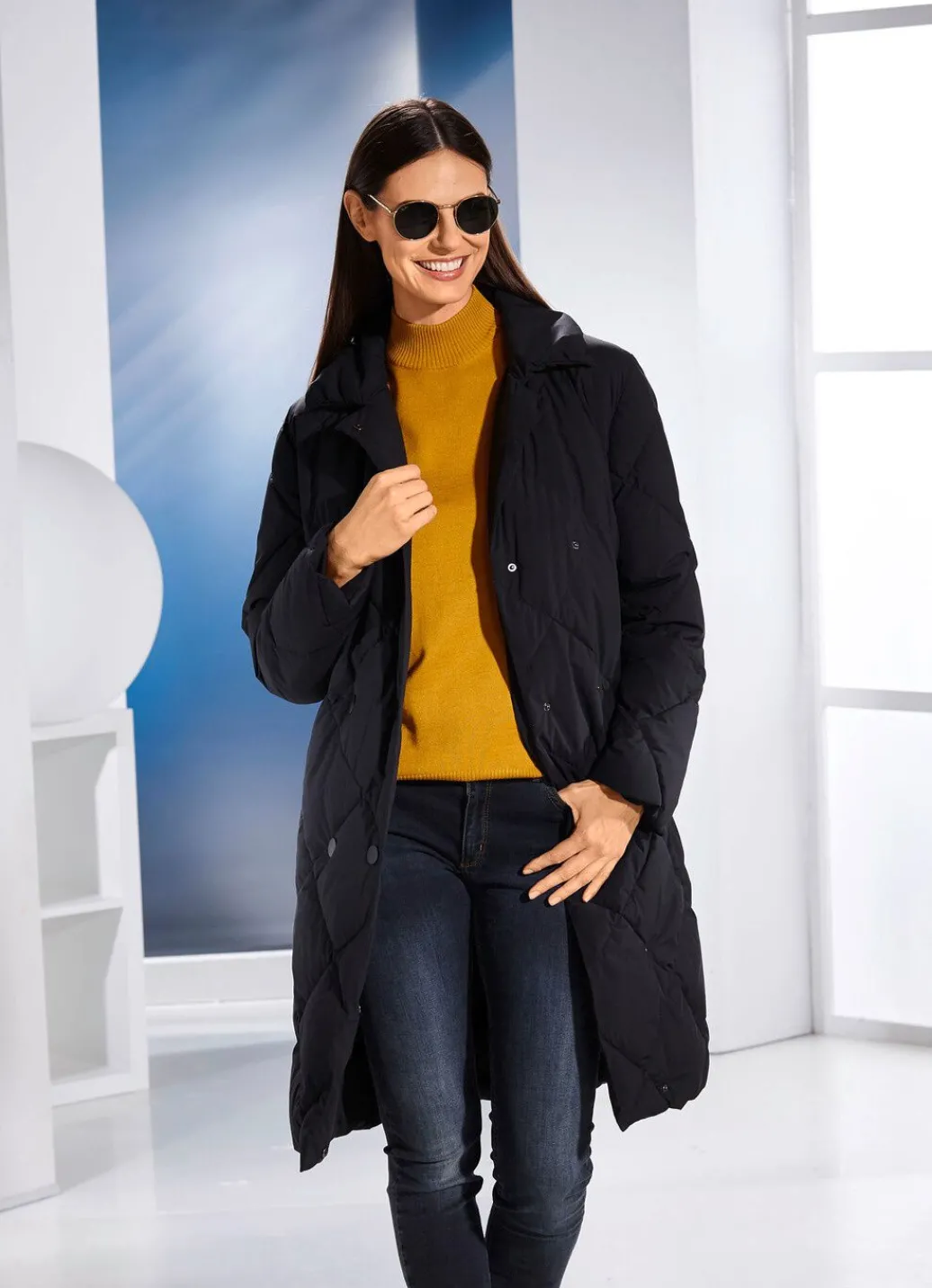 Damen Mona Funktionsjacken<Funktionsmantel mit Rautenstepp