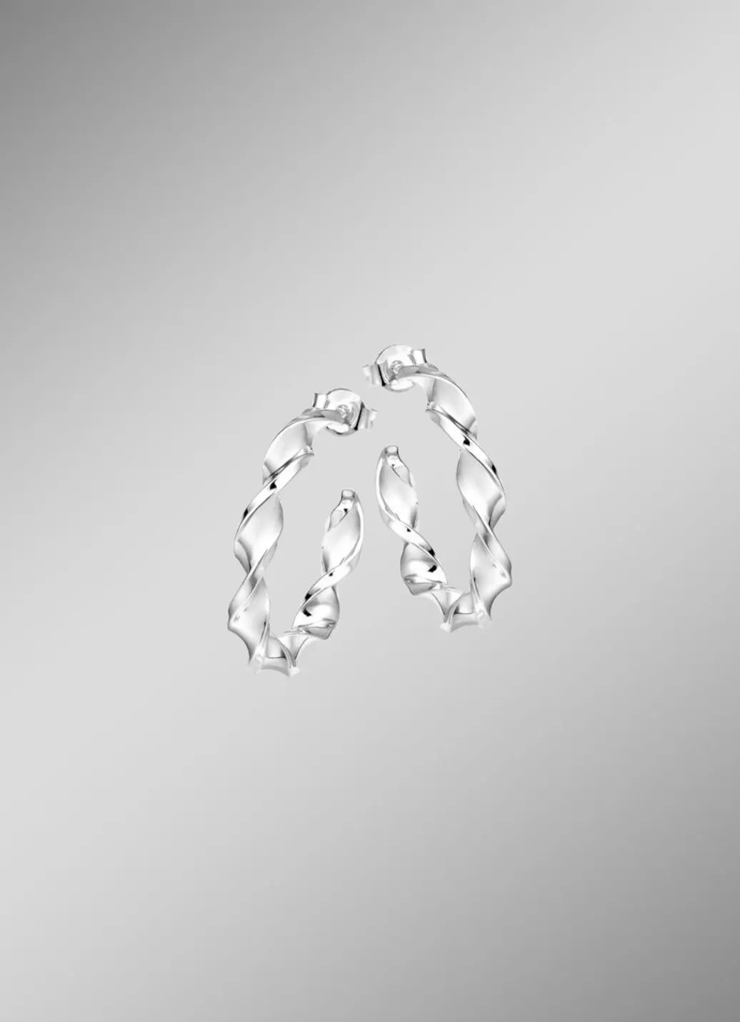 Clearance Gedrehte Creolen in edlem Silber 925/- fein Damen Ohrschmuck