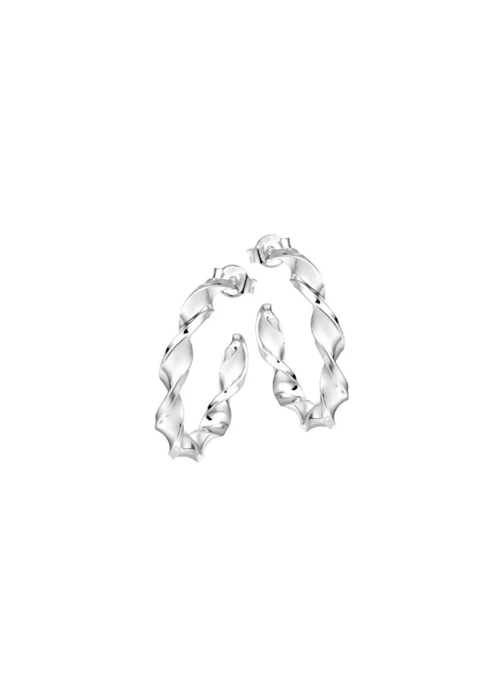 Clearance Gedrehte Creolen in edlem Silber 925/- fein Damen Ohrschmuck