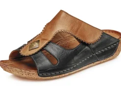 Hot Gemini, bequeme Damen-Pantoletten, Weite G, mit Klettverschluss Damen Pantoletten