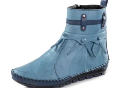 Gemini Mokassin-Stiefelette mit Knitter-Struktur Damen Stiefel & Stiefeletten