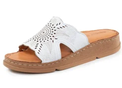 Online Gemini Pantolette aus Nappaleder mit Perforation Damen Pantoletten