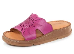 Outlet Gemini Pantolette aus Nappaleder mit Perforation Damen Pantoletten
